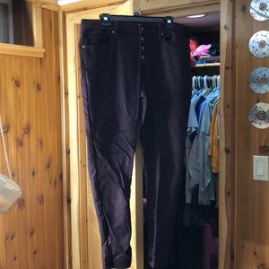 2/$10 Mossimo Denim Burgundy Mid-rise Skinny Jeans
